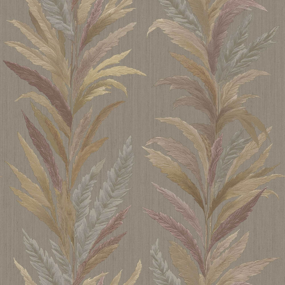 Tapete, grau-braun, Blätter, 35908, Ornamenta, Parato by Cristiana Masi