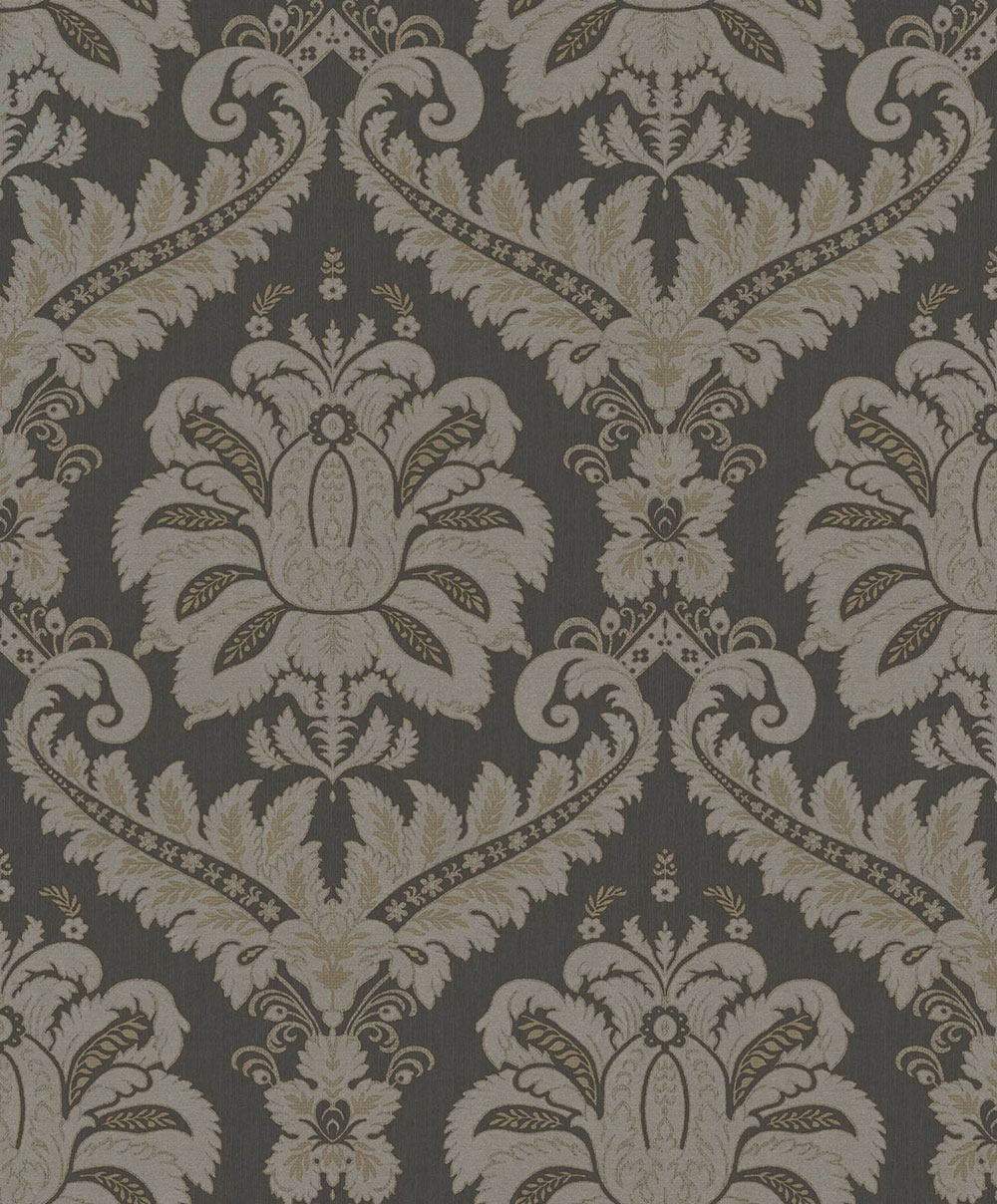 Tapete, schwarz-grau, klassisch, 35929, Ornamenta, Parato by Cristiana Masi