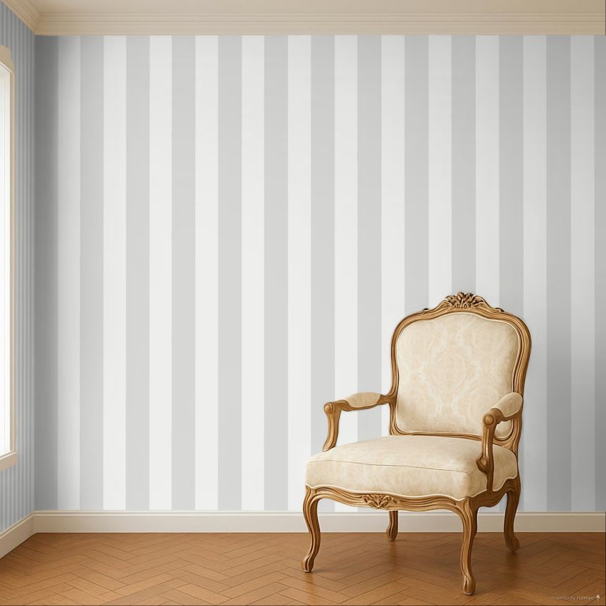 Tapete, grau-creme, Streifen, 35961, Ornamenta, Parato by Cristiana Masi