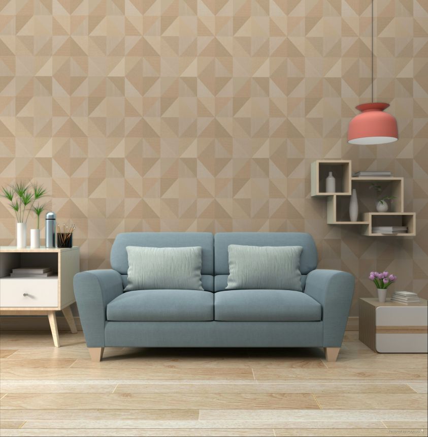 Geometrische Tapete, braun-beige, 32413, Vitalis, Parato by Cristiana Masi