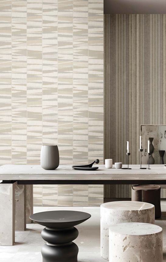 Geometrische Tapete, grau, 32441, Vitalis, Parato by Cristiana Masi