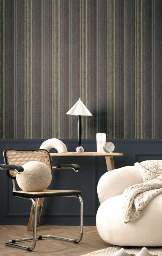 Tapete, blau-braun, Streifen, 32456, Vitalis, Parato by Cristiana Masi