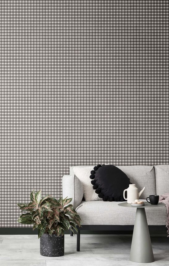 Tapete, grau-schwarz, Stoffoptik, 38419, Top Stripes, Parato by Cristiana Masi
