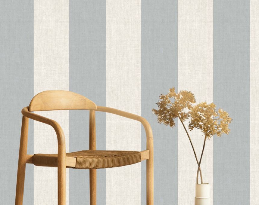 Tapete, grau-blau, Stoffoptik, Streifen, 38476, Top Stripes, Parato by Cristiana Masi