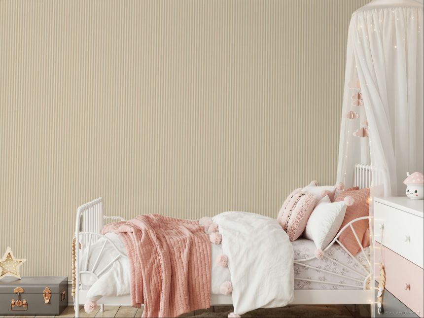 Tapete, braun-beige, Stoffoptik, Streifen, 38483, Top Stripes, Parato by Cristiana Masi