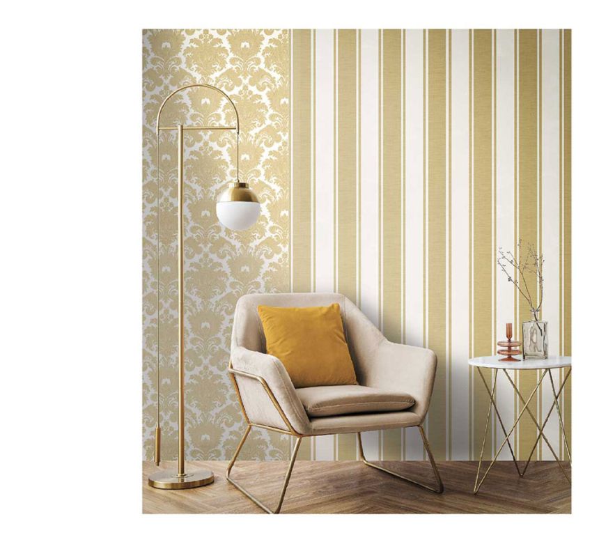 Vliestapete, goldbeige, Streifen, 23672, The Best Classic & Elegant, Cristiana Masi by Parato