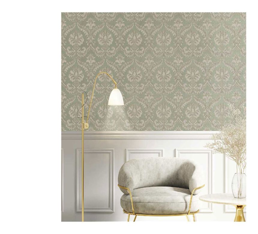 Vliestapete, grün-beige, Barockmuster, 23607, The Best Classic & Elegant, Cristiana Masi by Parato