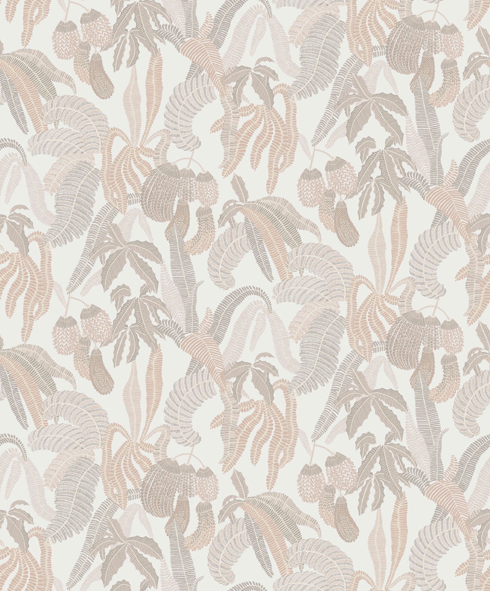 Vliestapete, beige, Blätter, ROM001, Romance, Masureel