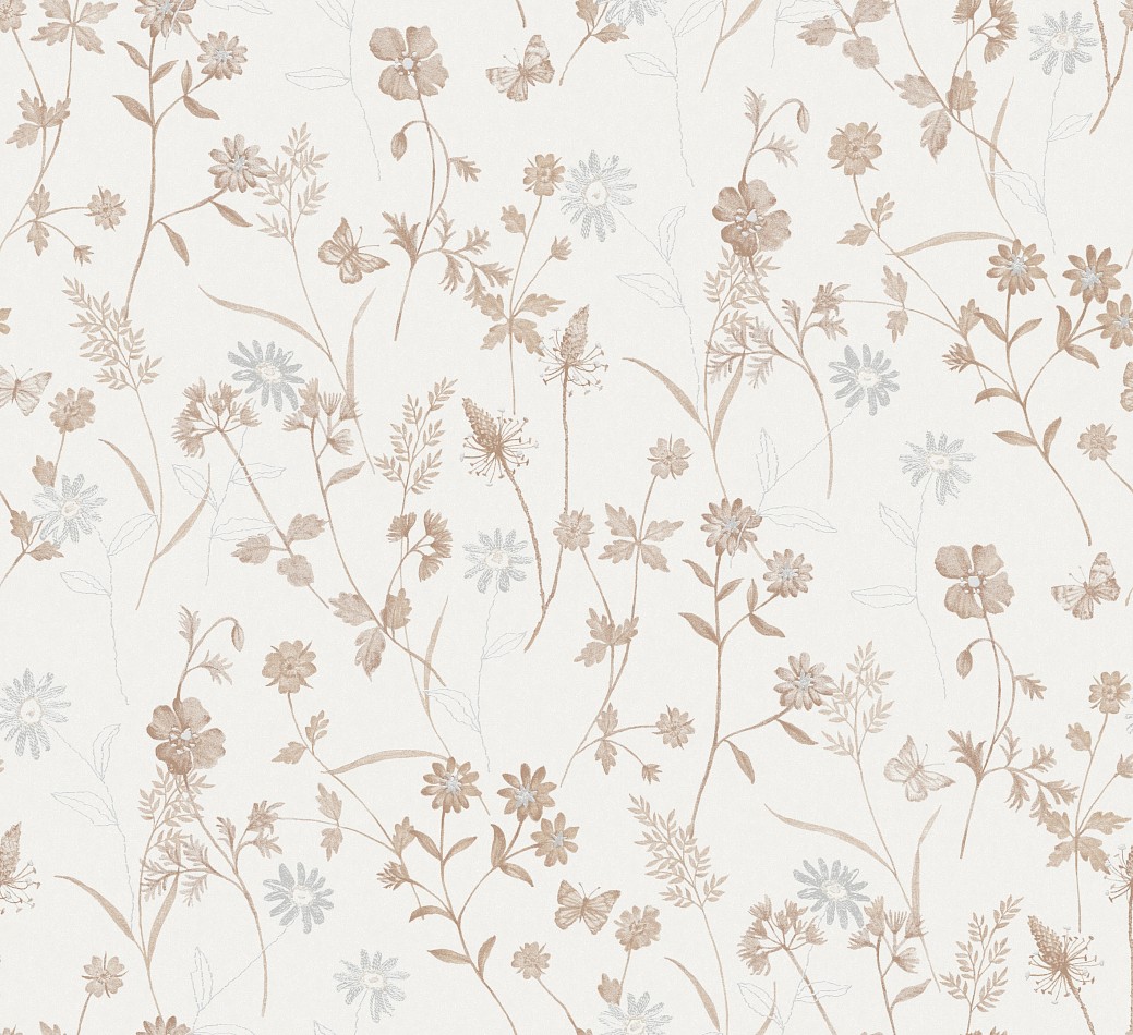 Tapete, braun-gold, Blumen, ZON102, Amazone, Masureel