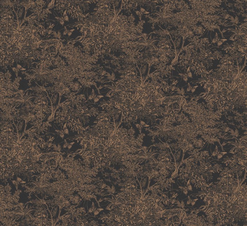 Tapete, schwarz-bronze, Leopard, Natur, ZON204, Amazone, Masureel