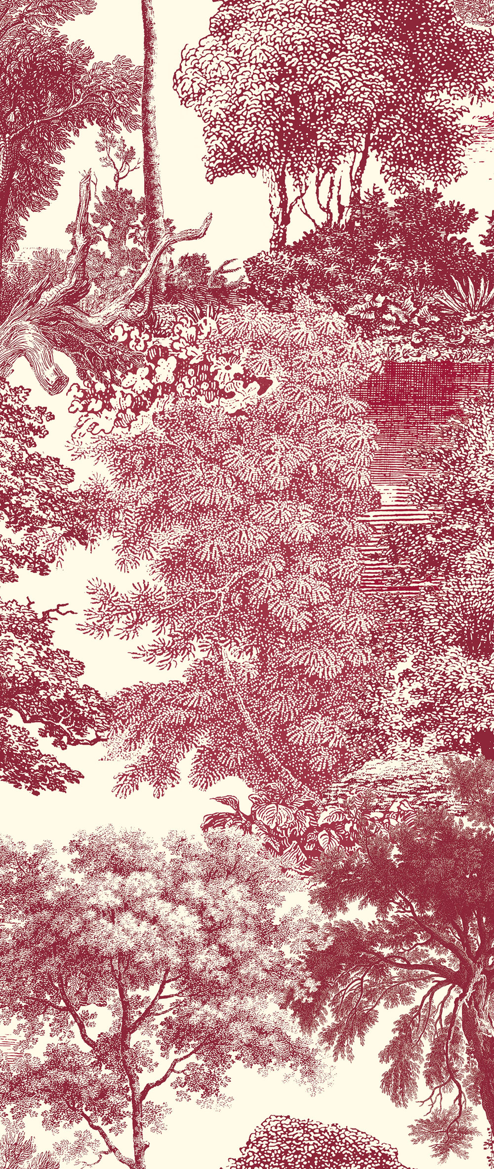 Fototapete, rot, Wald, Bäume, DGSAL1054-300, Amazone, Masureel