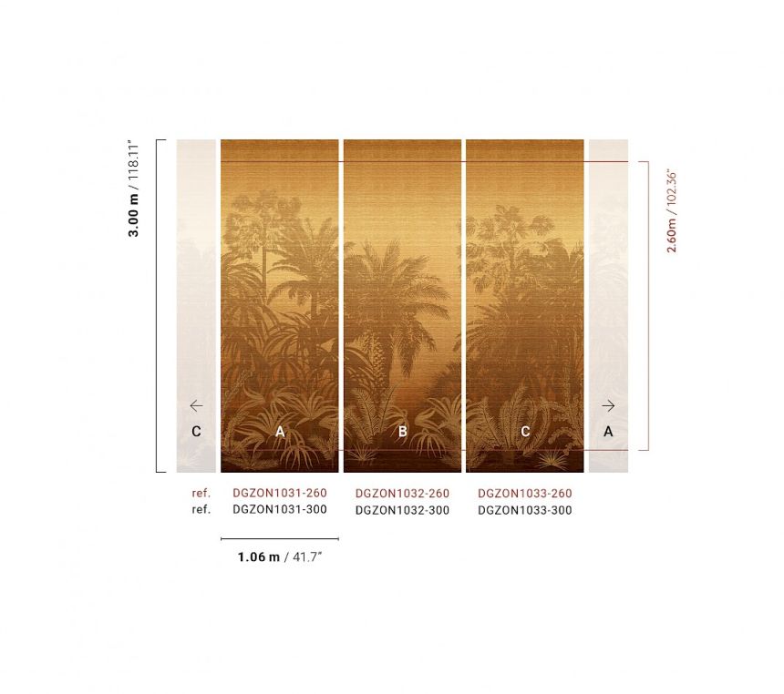 Fototapete, braun, Palmen, DGZON1033-300, Amazone, Masureel