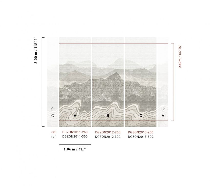Bildtapete, grau, Berglandschaft, DGZON2012-300, Amazone, Masureel