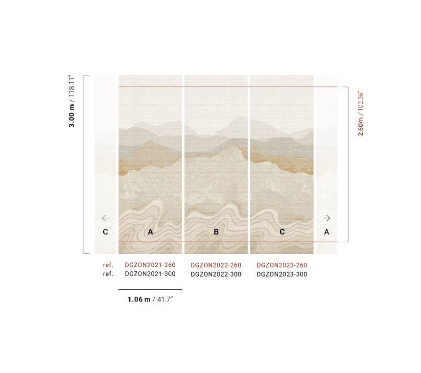 Bildtapete, grau-beige, Berglandschaft, DGZON2022-300, Amazone, Masureel