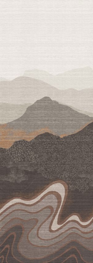 Bildtapete, grau-braun, Berglandschaft, DGZON2031-260, Amazone, Masureel