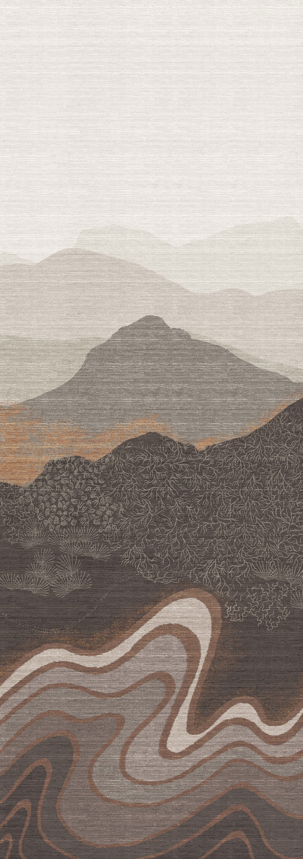 Bildtapete, grau-braun, Berglandschaft, DGZON2031-300, Amazone, Masureel