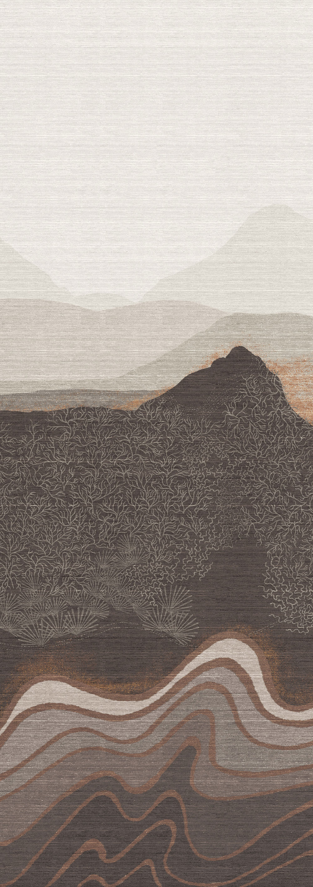 Bildtapete, grau-braun, Berglandschaft, DGZON2032-260, Amazone, Masureel