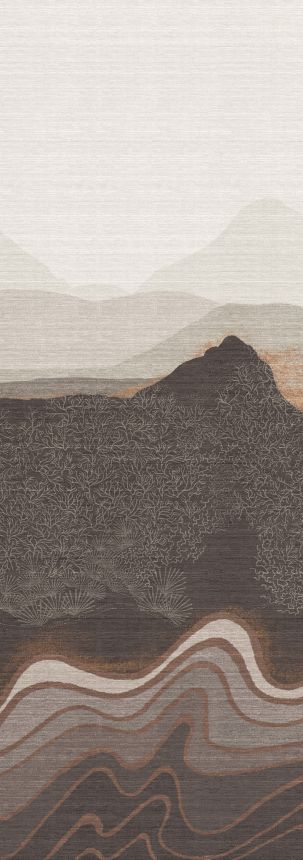 Bildtapete, grau-braun, Berglandschaft, DGZON2032-260, Amazone, Masureel