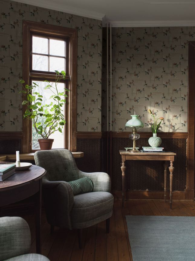 Tapete, beige, Blumen, 4172, Alla Tiders Hus, Borastapeter