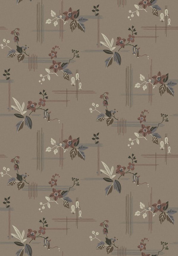 Tapete, braun, Blumen, 4173, Alla Tiders Hus, Borastapeter