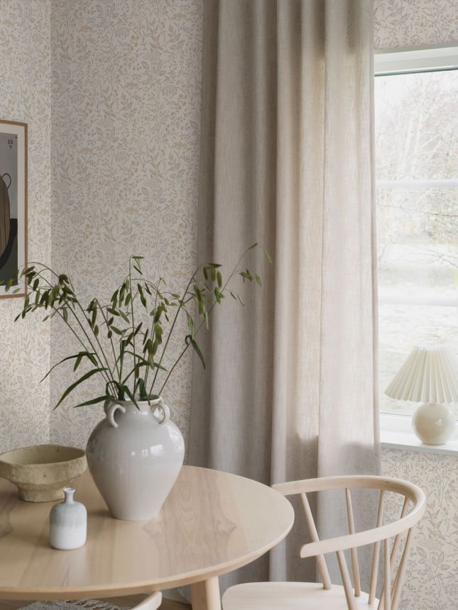 Tapete, beige, Blumen, Gräser, 38735, Borosan Hem, Boråstapeter