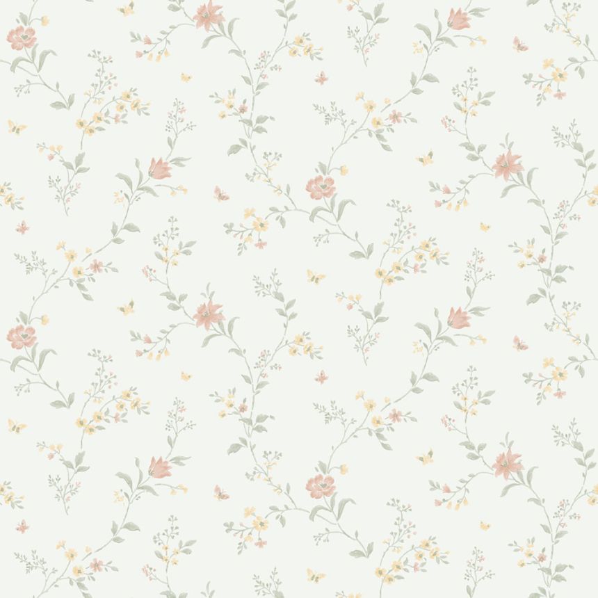 Tapete, weiß, Blumen, 38755, Borosan Hem, Boråstapeter