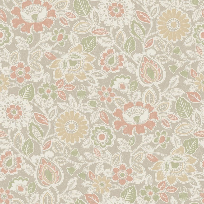 Tapete, beige, Blumen, 38761, Borosan Hem, Boråstapeter
