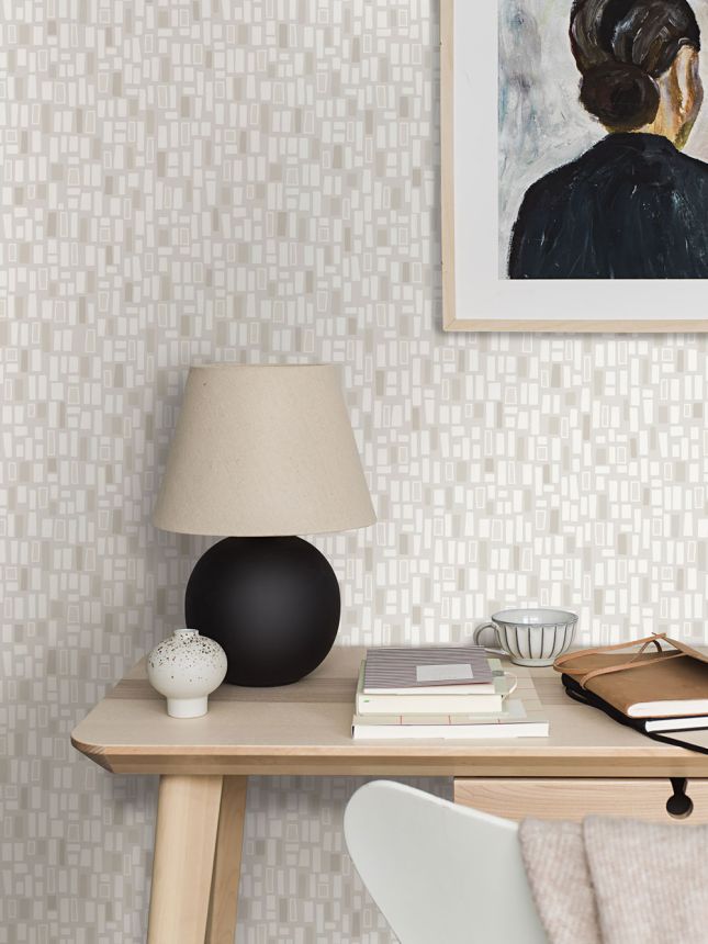 Geometrische Tapete, grau-beige, 38763, Borosan Hem, Boråstapeter
