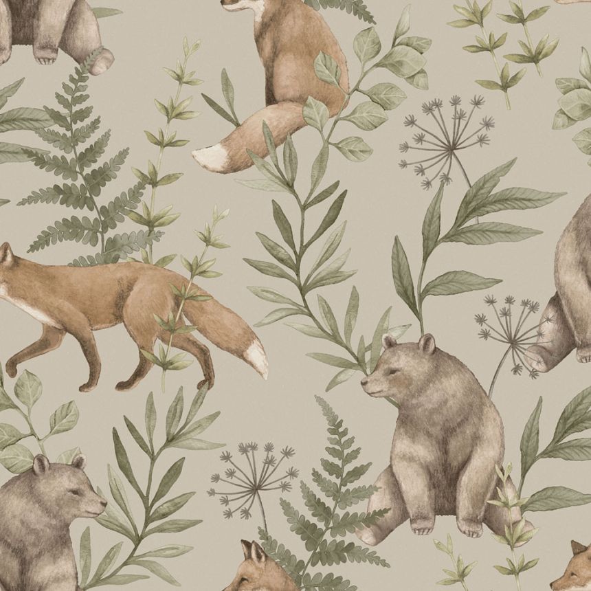 Tapete, grau-beige, Tiere, 6921, Newbie Wallpaper, Boråstapeter