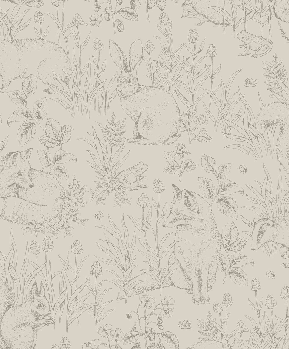 Tapete, grau-beige, Tiere, 6922, Newbie Wallpaper, Boråstapeter