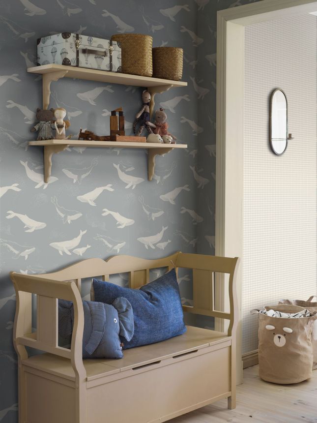 Tapete, grau-blau, Wale, 6942, Newbie Wallpaper, Boråstapeter