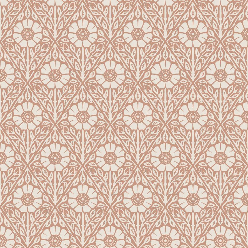Tapete, braun-rot, Blumen, 5812, Nordic Folk, Borastapeter