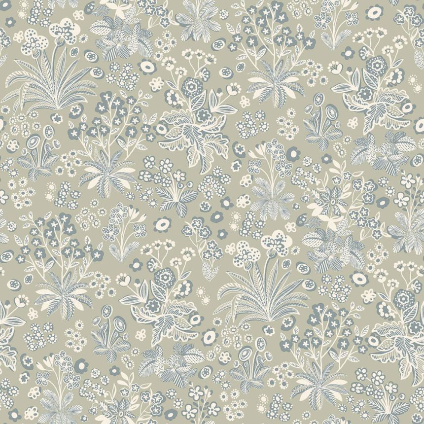 Tapete, grün, Blumen, 5826, Nordic Folk, Borastapeter