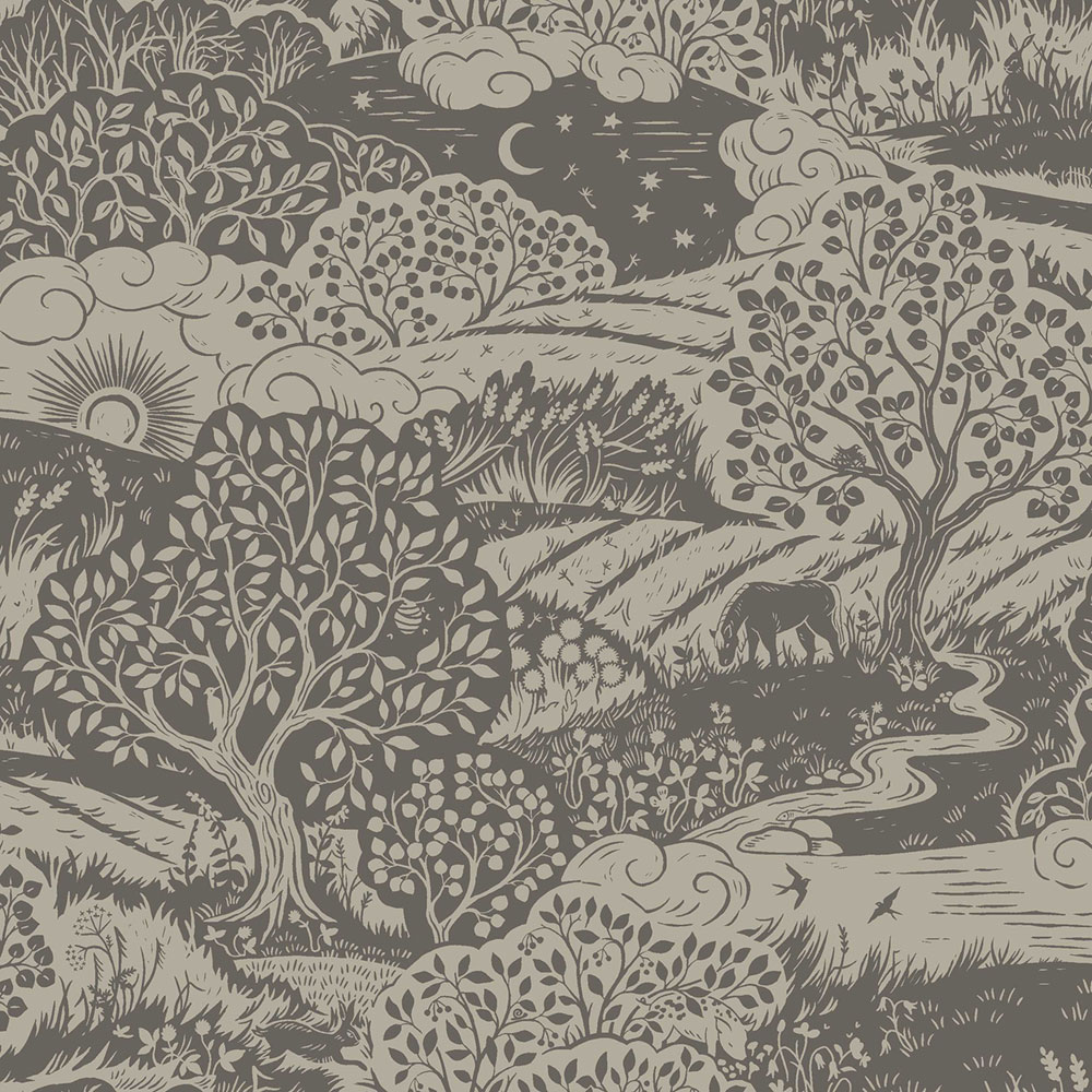 Tapete, beige-grau, Landschaft, 5831, Nordic Folk, Borastapeter