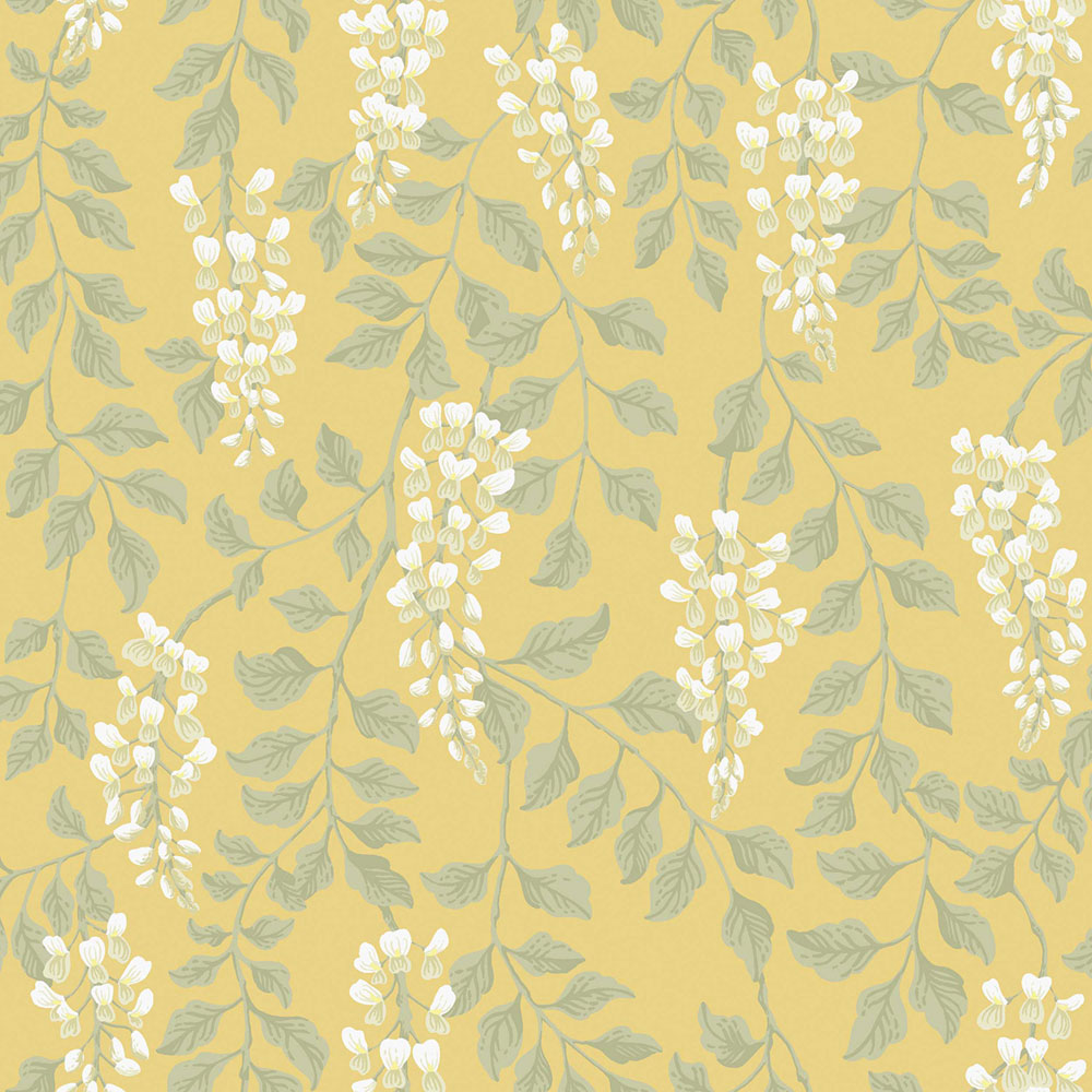 Tapete, gelb, Glyzinienblüten, 5709, Orangeri, Boråstapeter