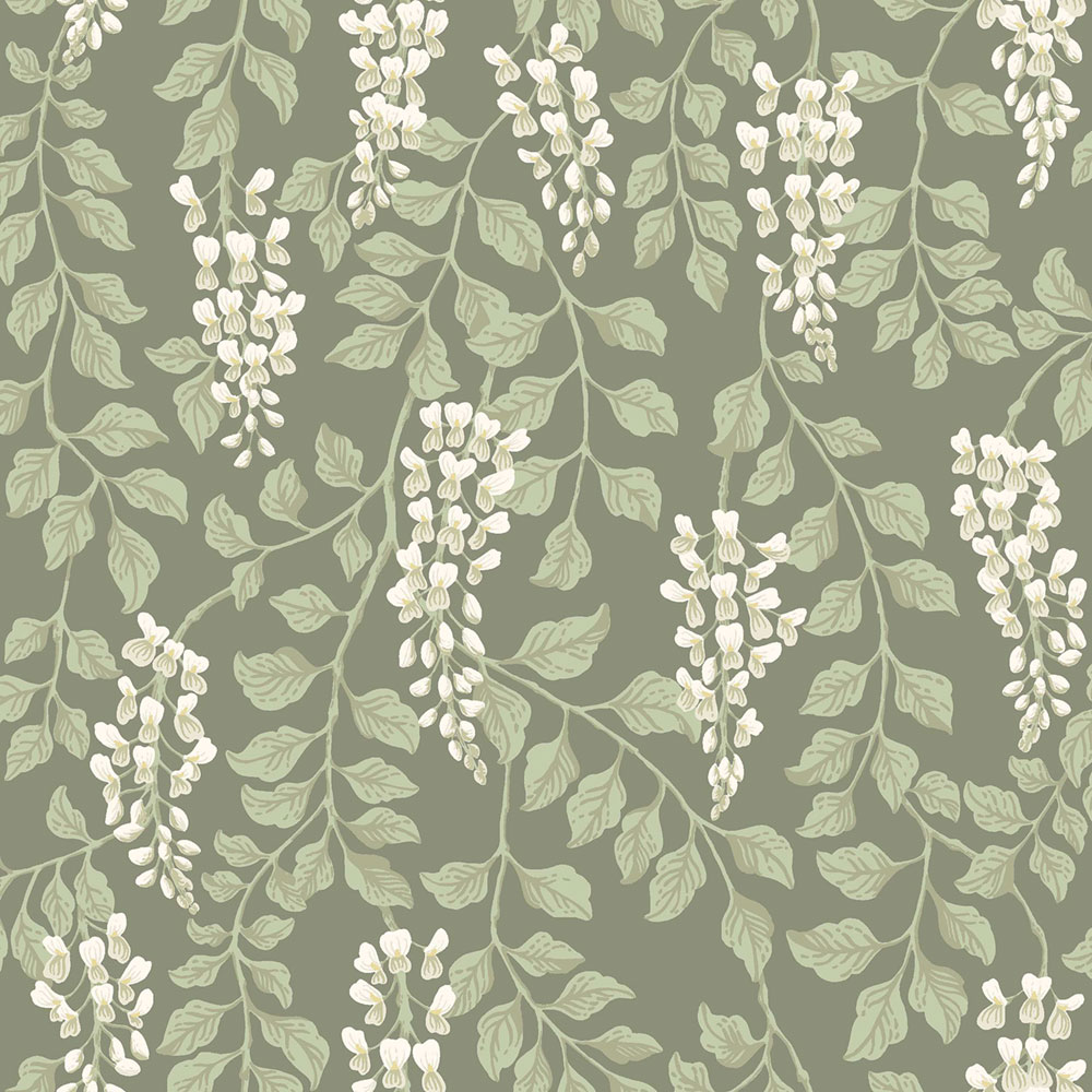 Tapete, grün, Glyzinienblüten, 5710, Orangeri, Boråstapeter