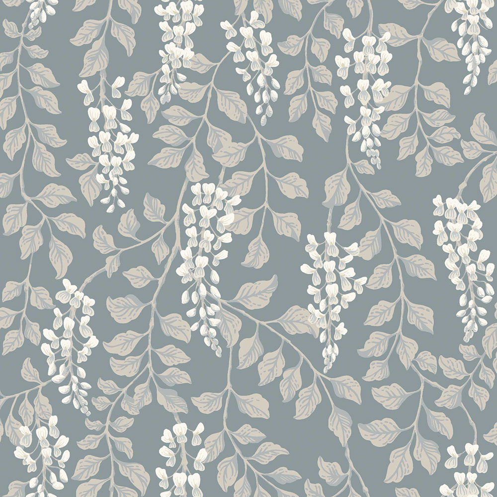 Tapete, blau, Glyzinienblüten, 5711, Orangeri, Boråstapeter