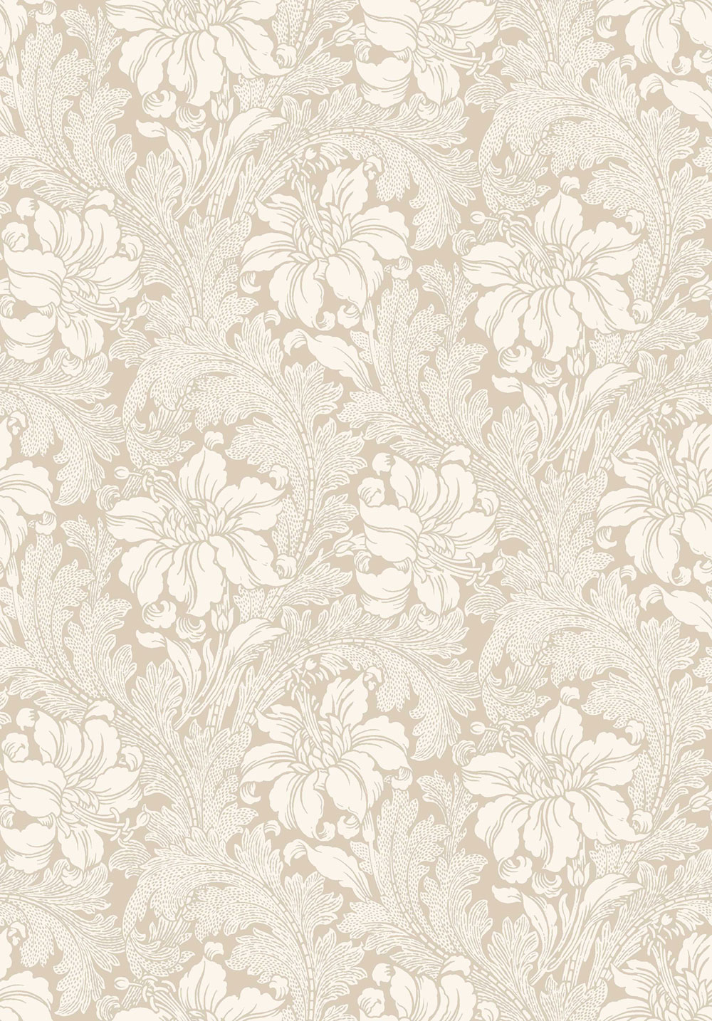 Beige Tapete, Blumen, 2011, Icons, Borastapeter