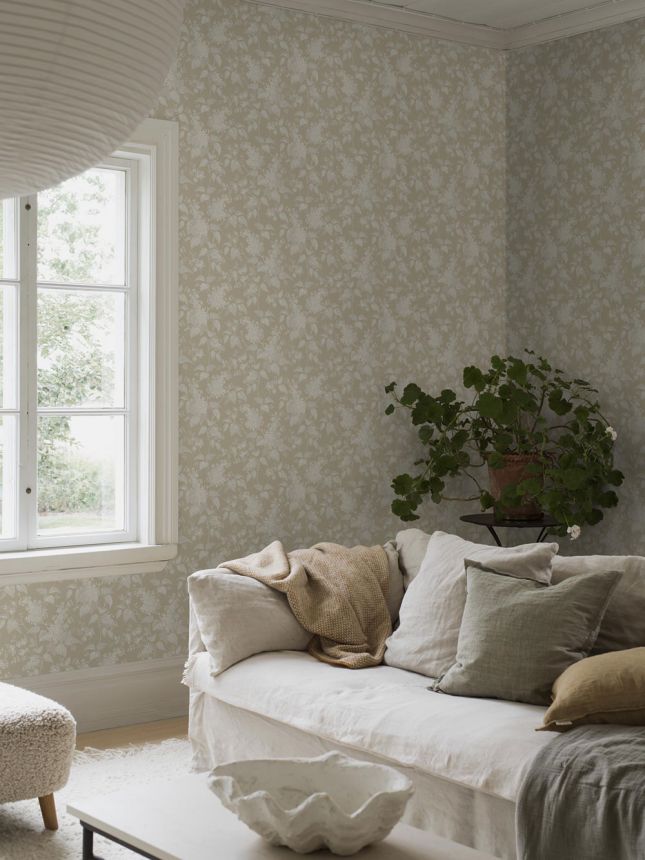 Tapete, beige, Zweige, Blumen, 6964, Osterlen, Borastapeter