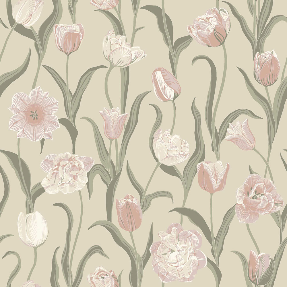 Tapete, beige, Blumen, Tulpen, 6970, Osterlen, Borastapeter