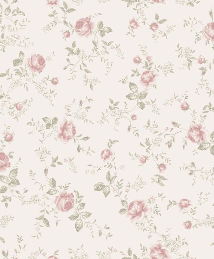 Tapete, weiß, Blumen, Rosen, 6928, Newbie Wallpaper, Boråstapeter