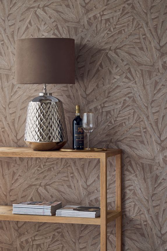 Tapete, braun, Blätter, 350542, Riviera Maison, Eijffinger