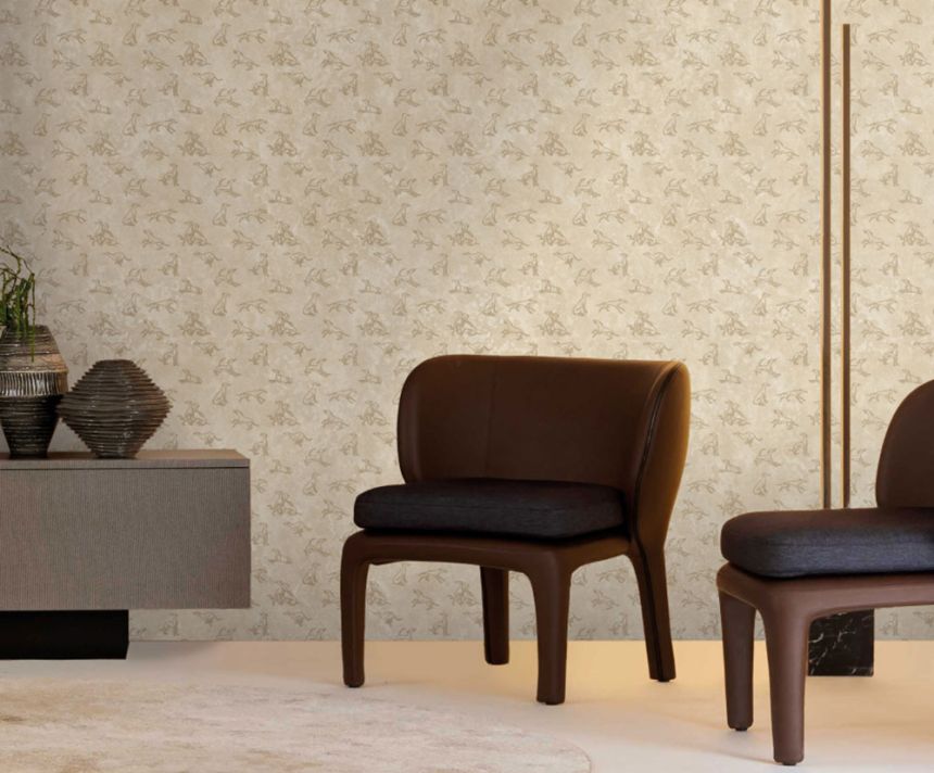 Luxustapete, grau-silber, Stoffoptik, Z30342, Casa 8, Trussardi