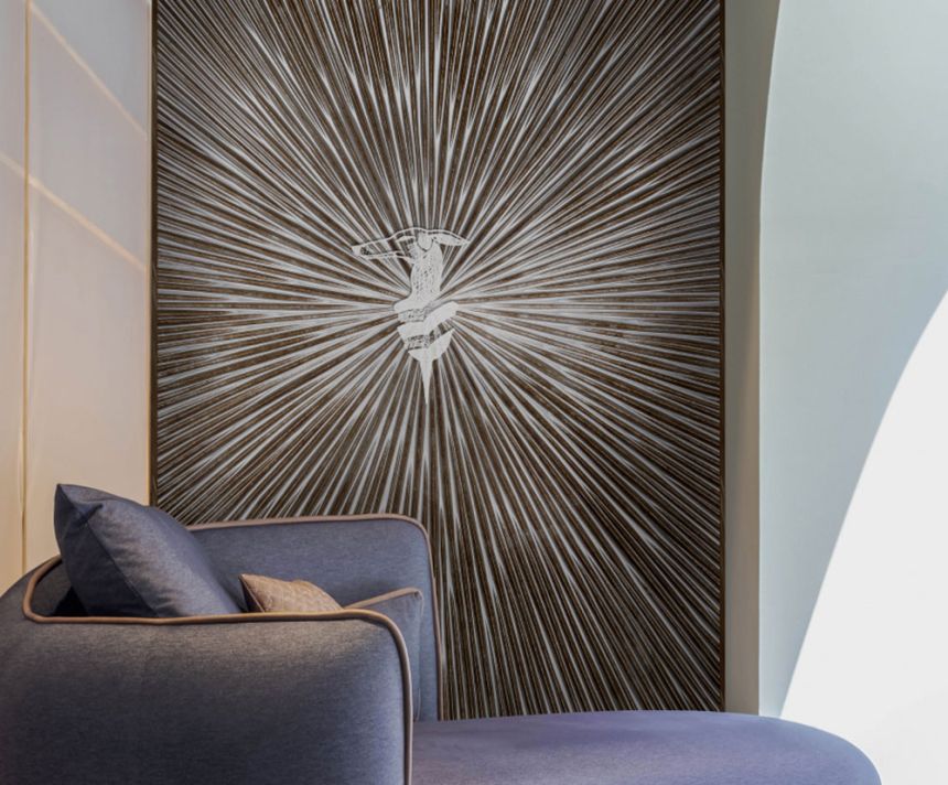 Luxustapete, beige, Stoffoptik, Z30347, Casa 8, Trussardi