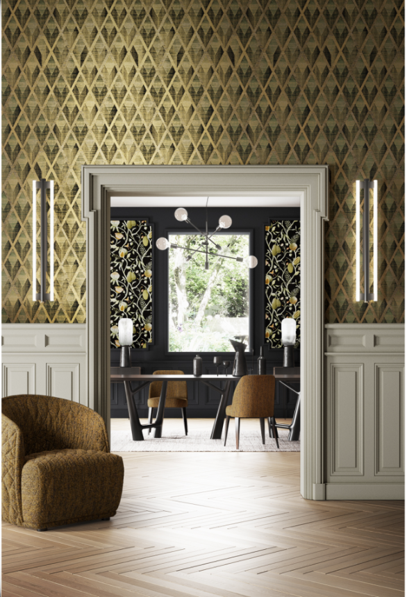 Tapete, schwarz-gold, geometrisch, CAB501, The Texture Book, Masureel