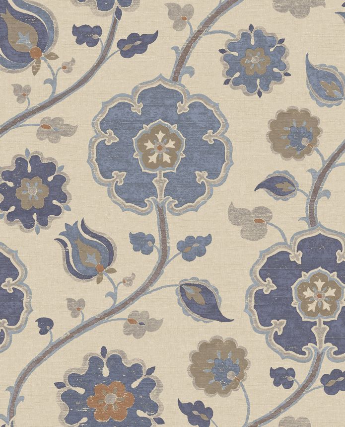 Tapete, blau, Blumen, 350610, Amber, Eijffinger