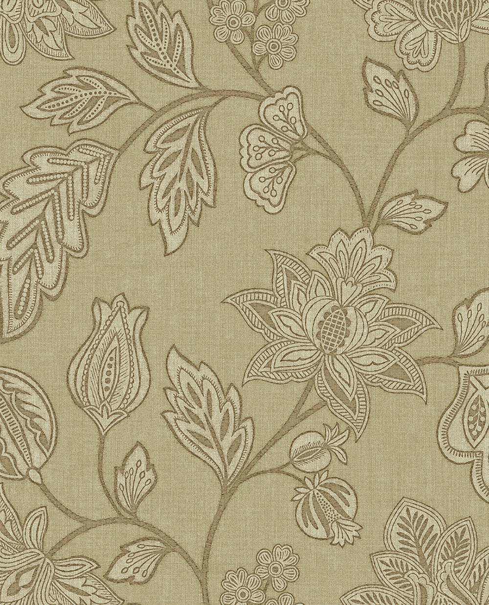 Tapete, braun-beige, Blumen, 350662, Amber, Eijffinger