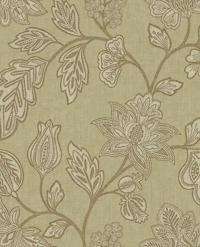 Tapete, braun-beige, Blumen, 350662, Amber, Eijffinger