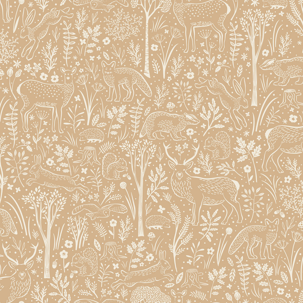 Tapete, braun, Waldtiere, LD3421, Little Dreamers, Grandeco
