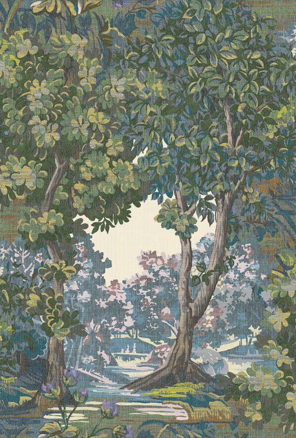Tapete, blau-grün, Bäume, 127901, Arboretum, Graham Brown Premium